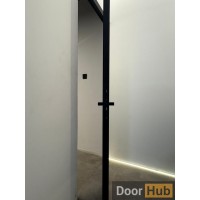 Black Painted Interior Door with Royal Black Anodized Profile – Developer Supply UAE